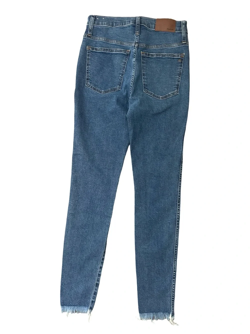Madewell Blue 10” High-Rise Skinny Jeans with Frayed Hem. Sz 26